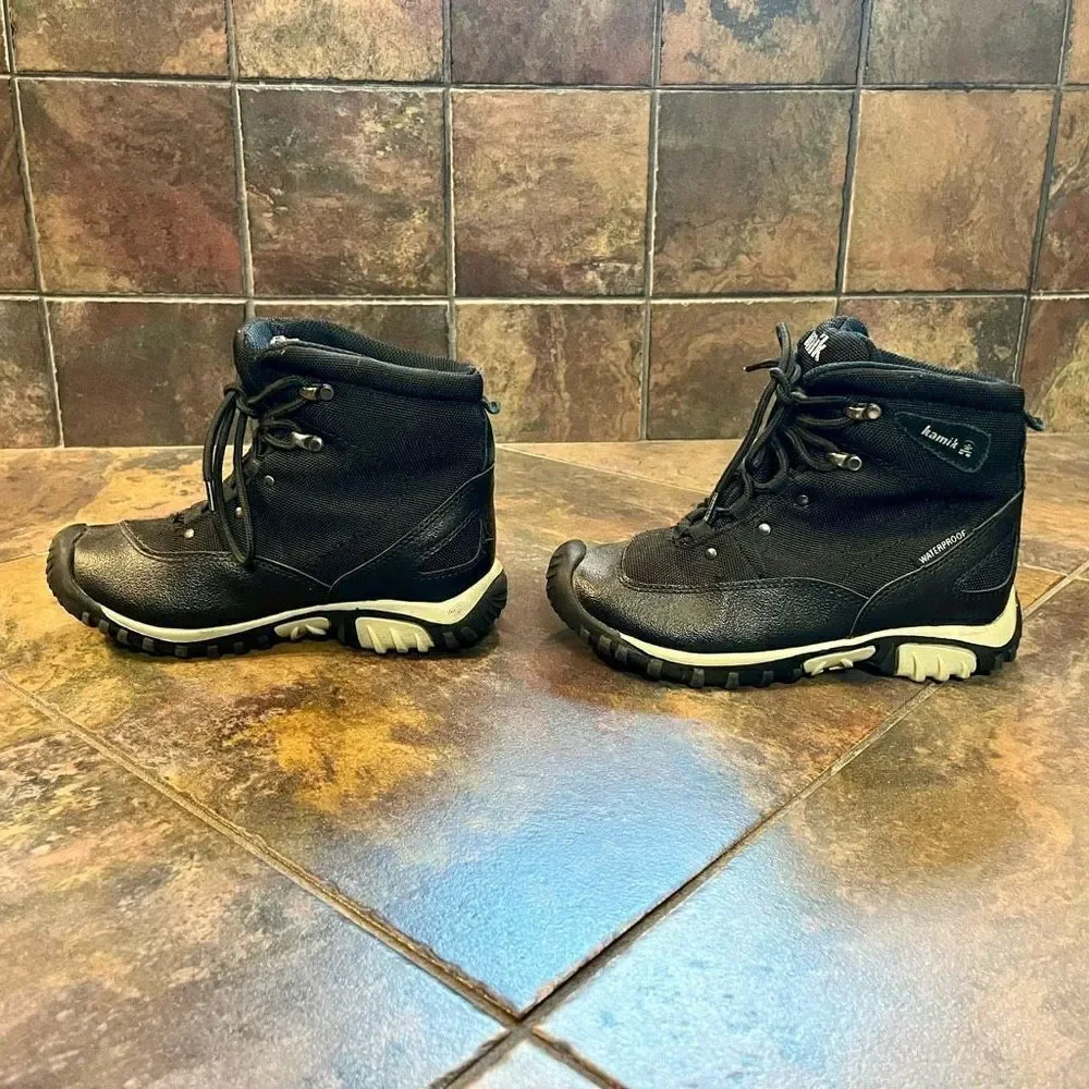 Kamik SnowPlow Black Waterproof Insulated Boots Size 2